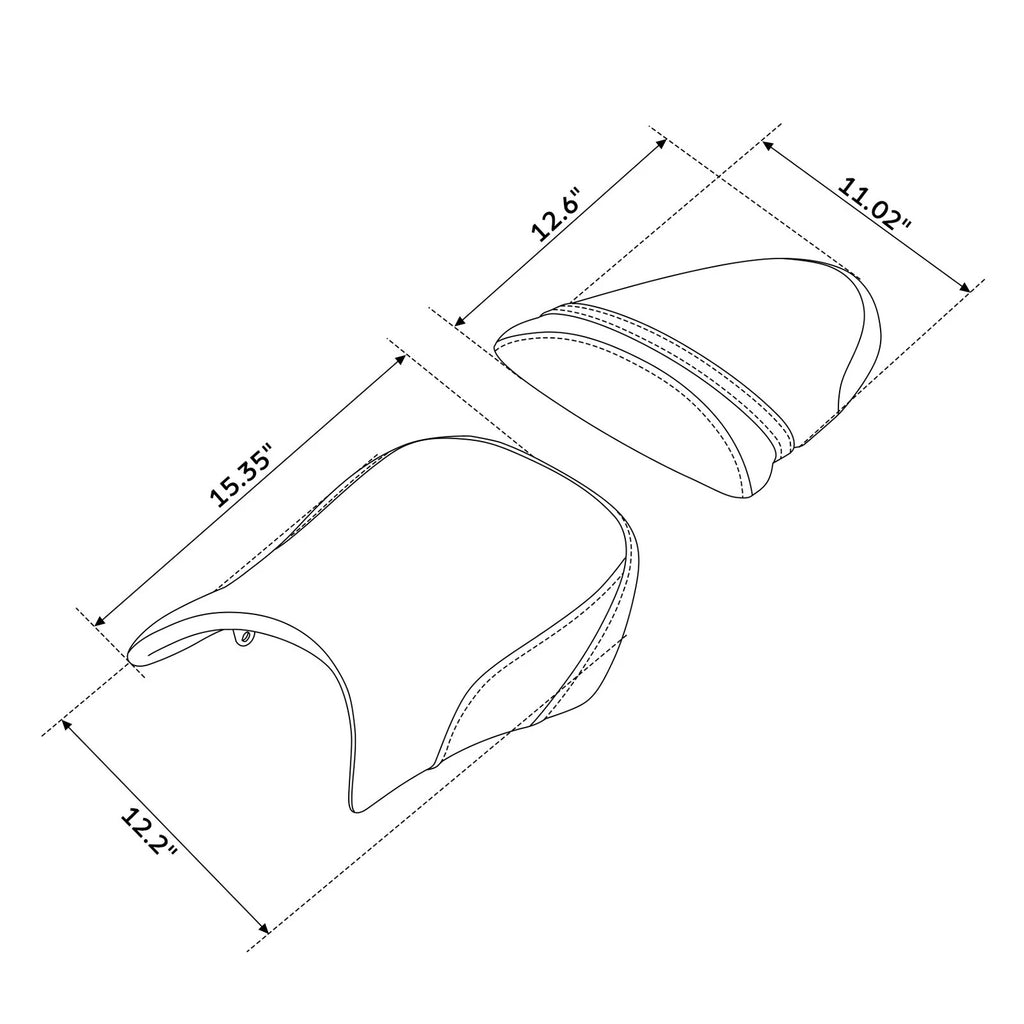 Driver & Passenger Seat for Kawasaki Ninja ZX6R ZX6RR ZX600 (2005–2006)