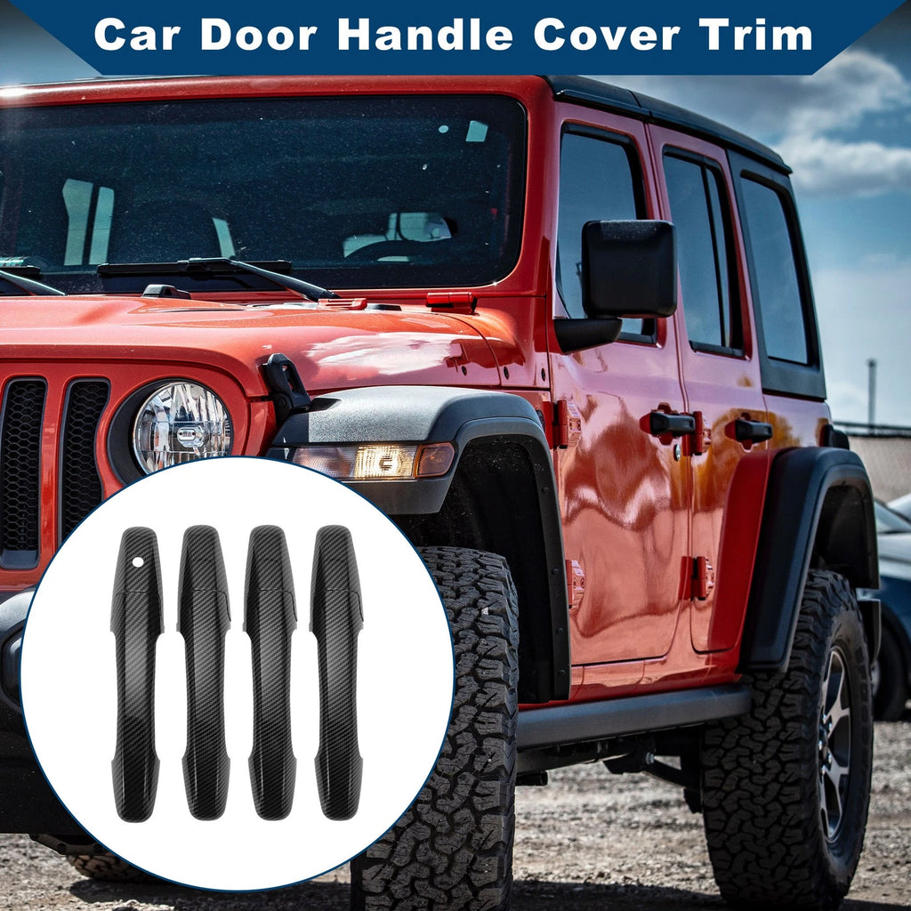 Car Door Handle Cover Trim for Honda Civic (2006–2011) Carbon Fiber Black