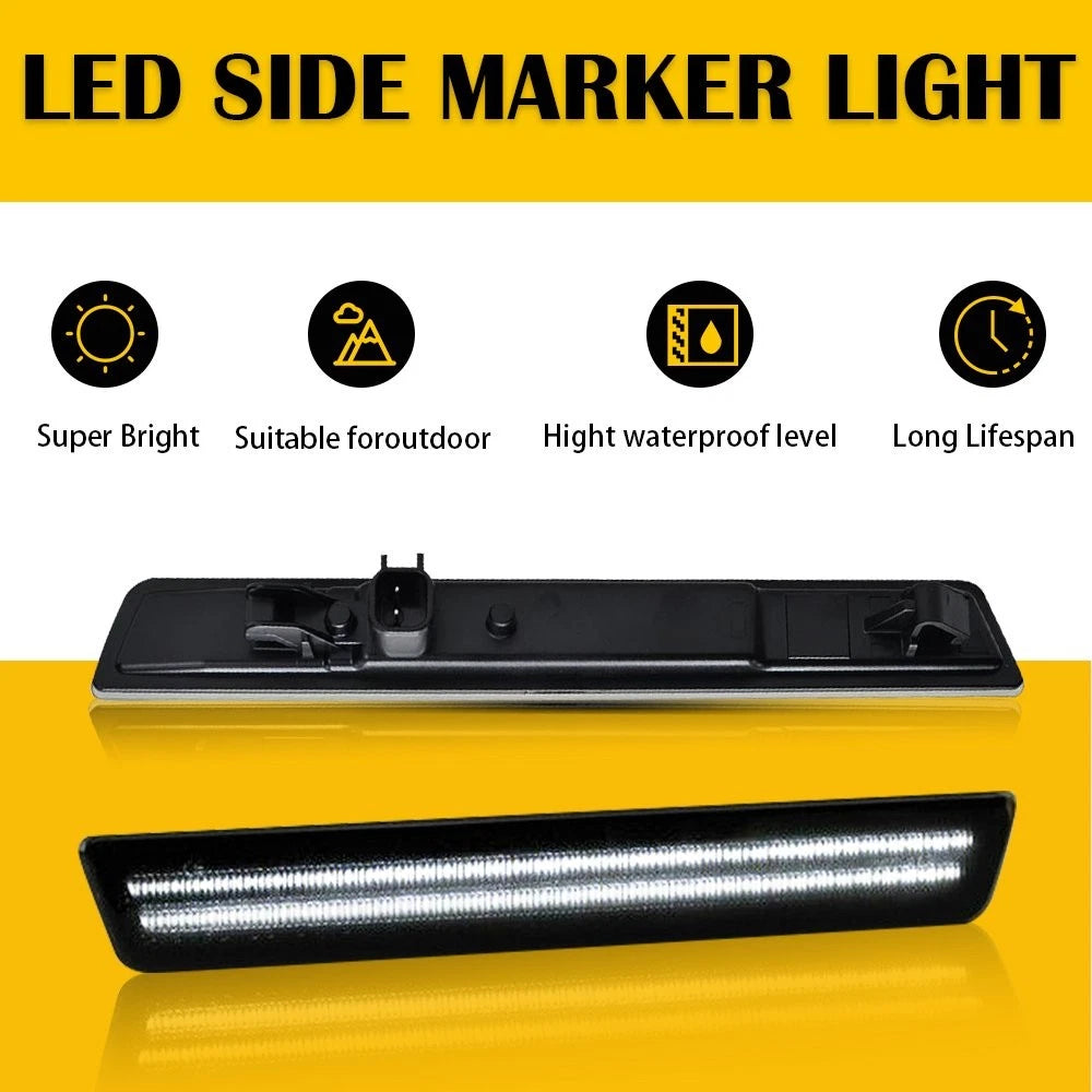 2X Smoked LED Rear Bumper Lamp Side Marker for Dodge Challenger (2015–2022)