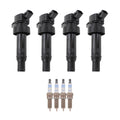 Set of 4 Ignition Coils & Spark Plugs for Hyundai Accent, Kia Rio, Soul (1.6L)