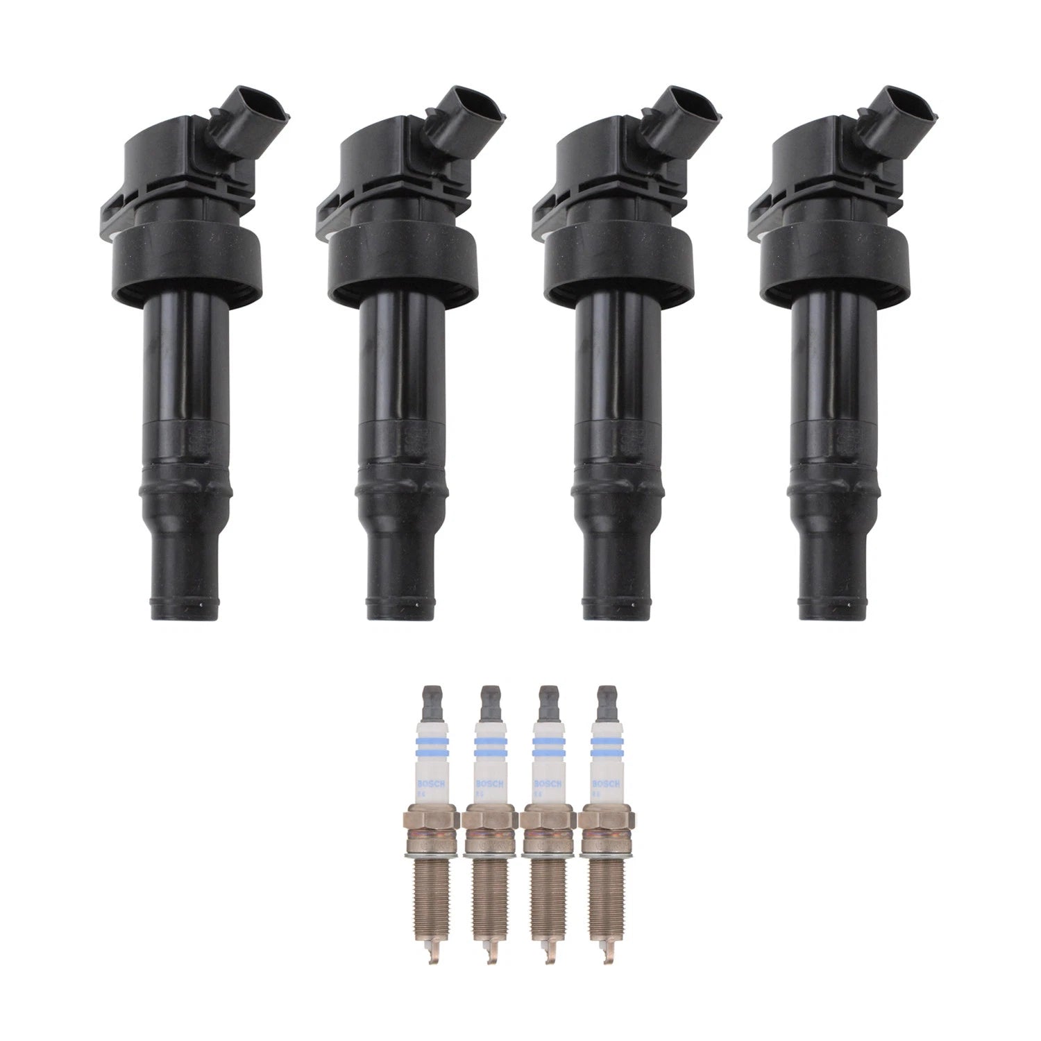 Set of 4 Ignition Coils & Spark Plugs for Hyundai Accent, Kia Rio, Soul (1.6L)