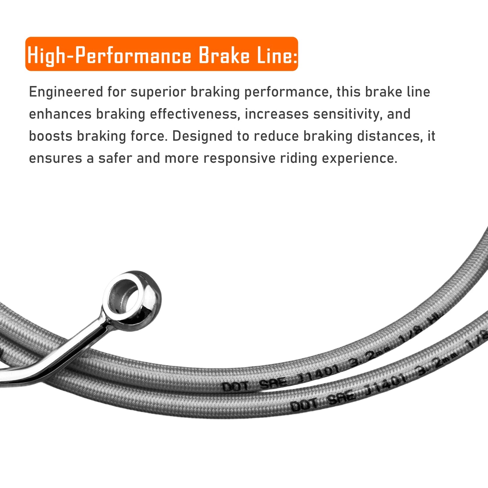 16" Chrome Extended Stainless Cable & Brake Line for Harley Touring (2014–2016)