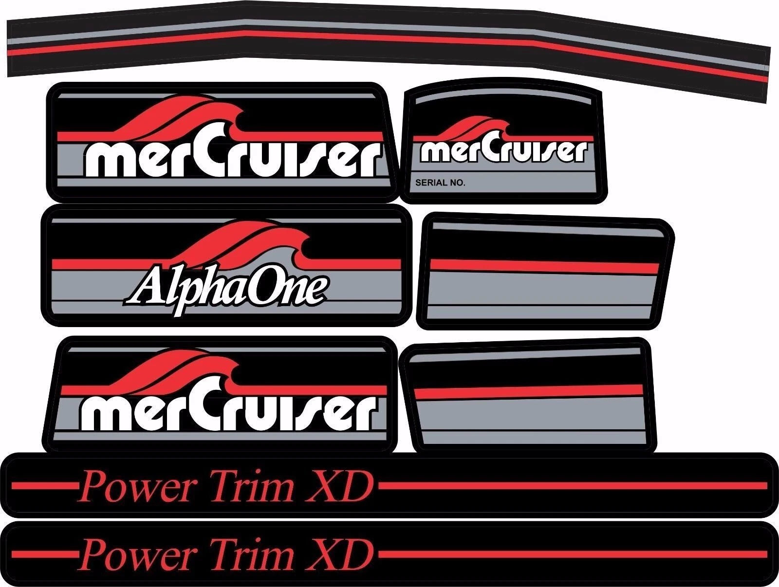 Sticker Set for Mercruiser Alpha One Gen 1 (Complete) (37-13682A90)