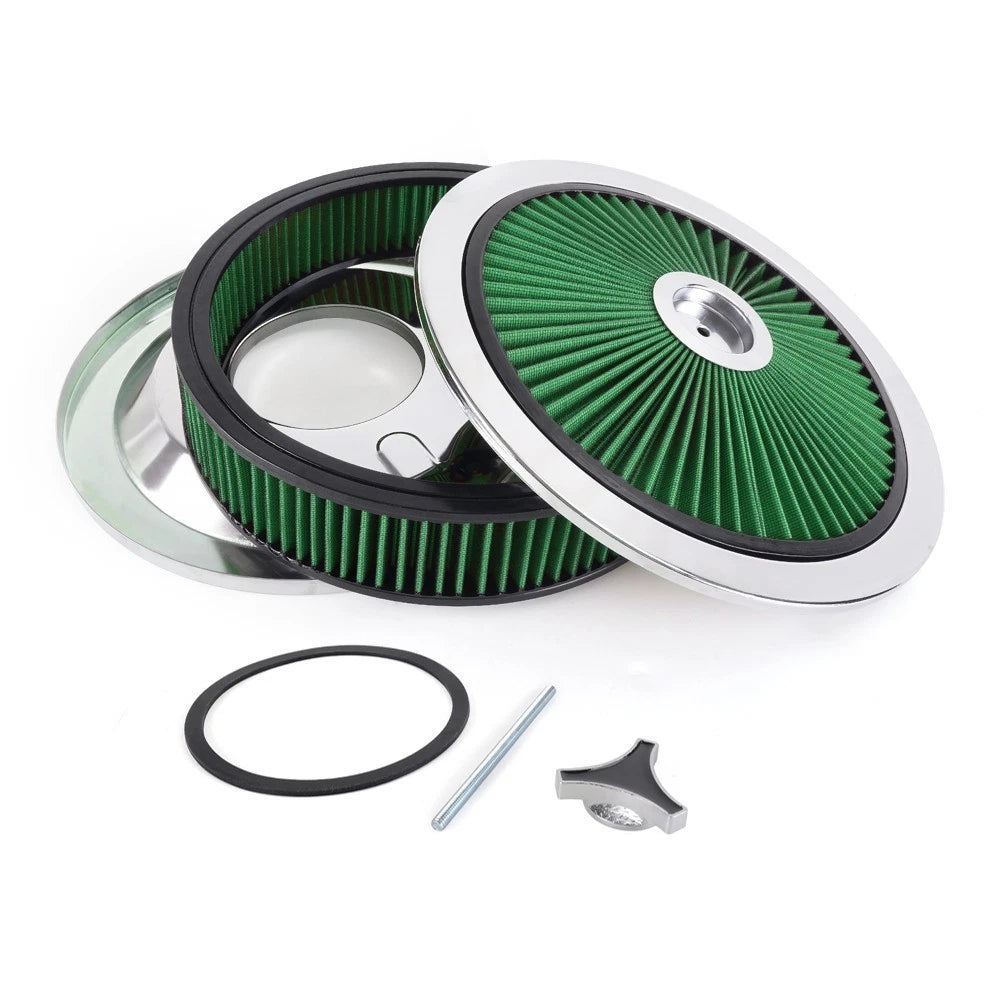 High Flow Air Cleaner with Chrome Lid for SBC BBC (14"x3")