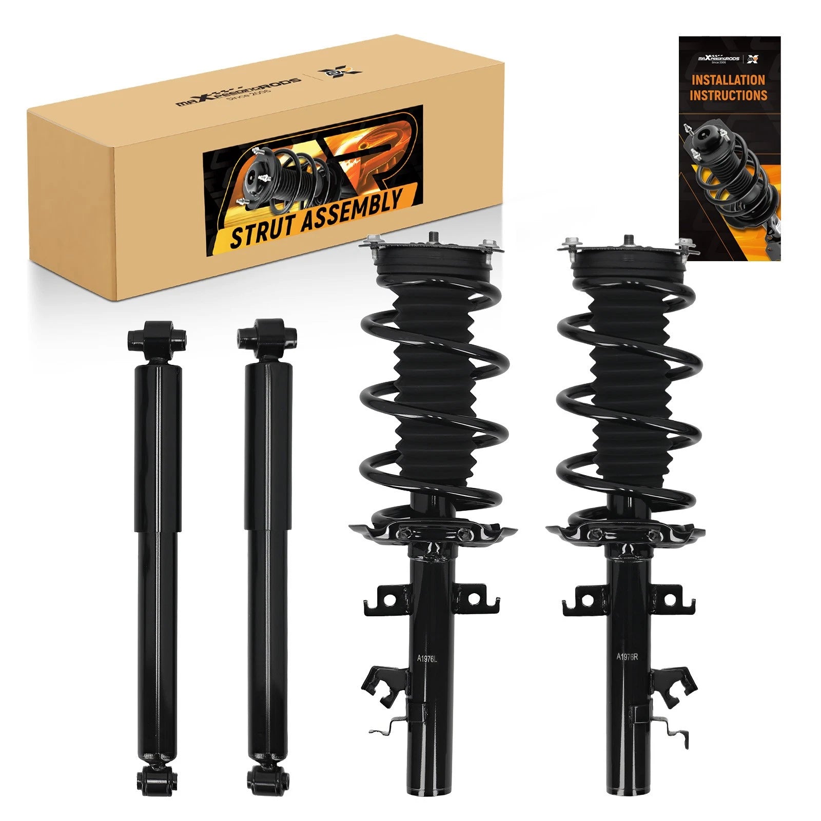 4X Rear Front Struts Assembly for Nissan Rogue AWD (2014–2017)