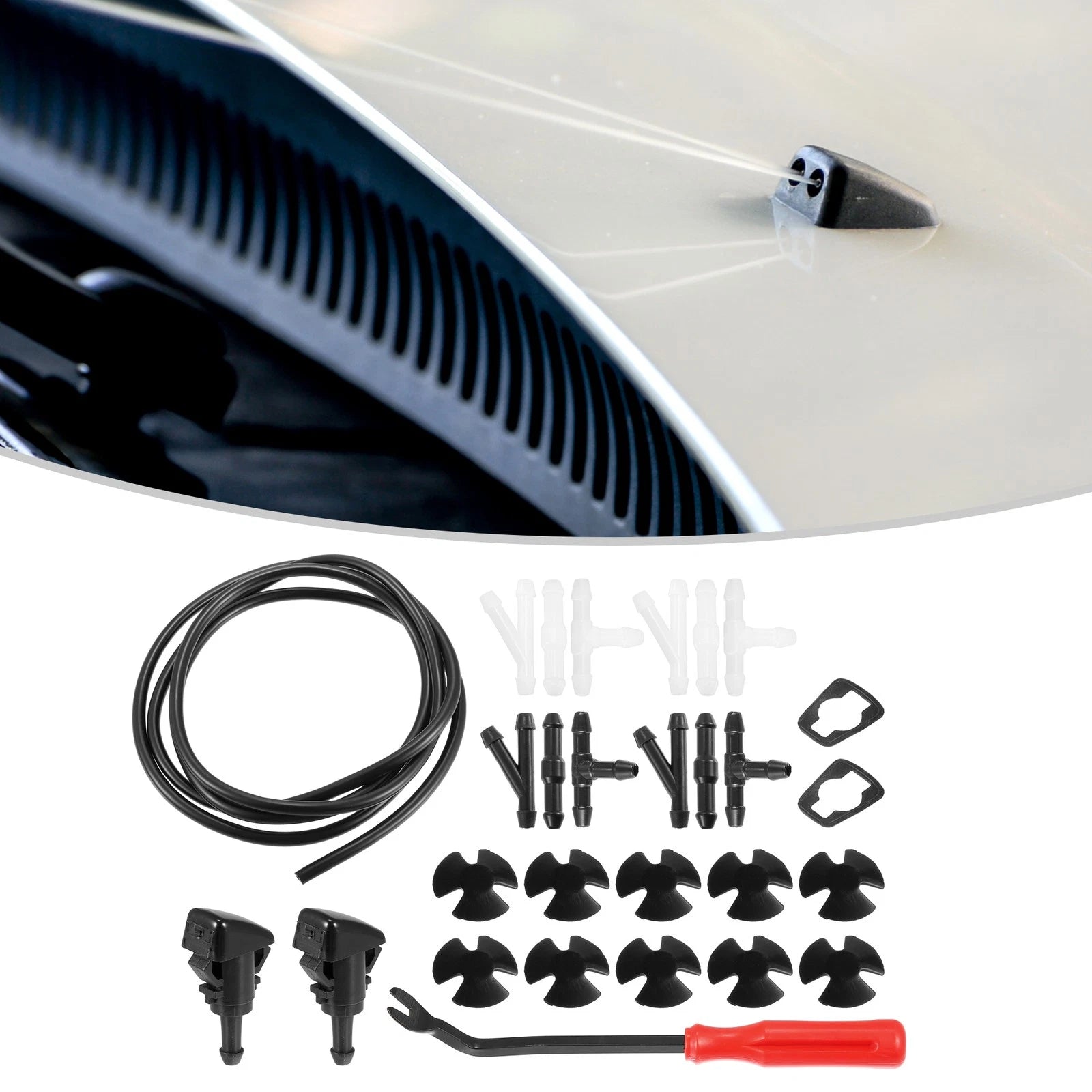 Set of 2 Front Windshield Washer Nozzle Kit for Jeep Grand 