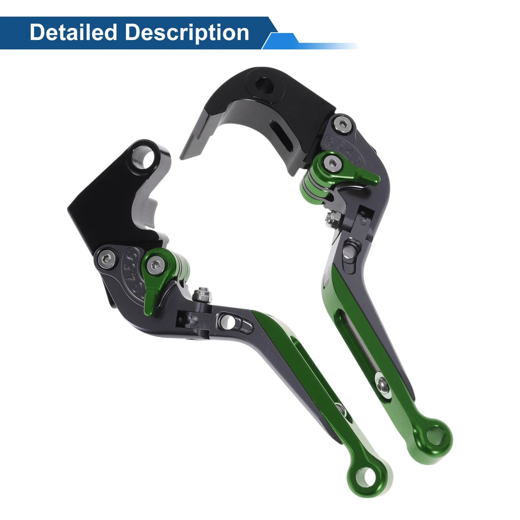 Adjustable Brake Clutch Levers for Honda CBR600RR (2003–2016) - Titanium Green