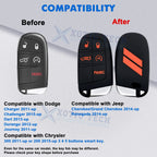 Silicone Remote Key Fob Shell Cover for Jeep Chrysler Dodge (2014-2019)