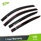 Set of 4 Window Visors for Honda Accord Sedan (2008–2012) Glossy Black Acrylic