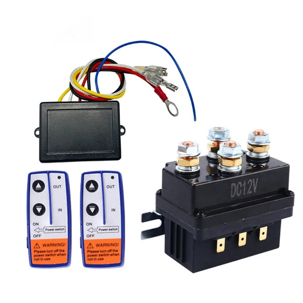 12V Winch Solenoid Relay for Mowers and ATVs (Dual Remotes)