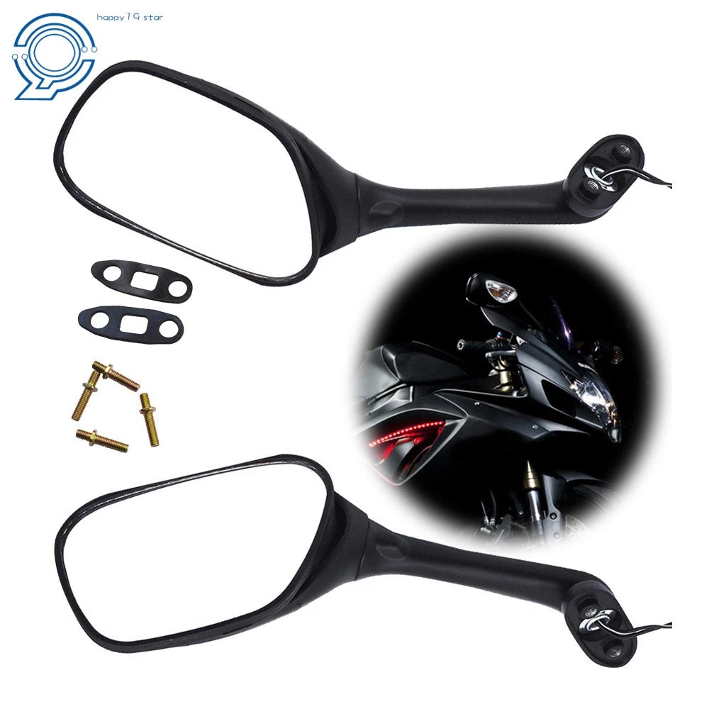Black Rear View Mirrors with Turn Signals for Suzuki GSXR600 GSXR750 (2005–2016)