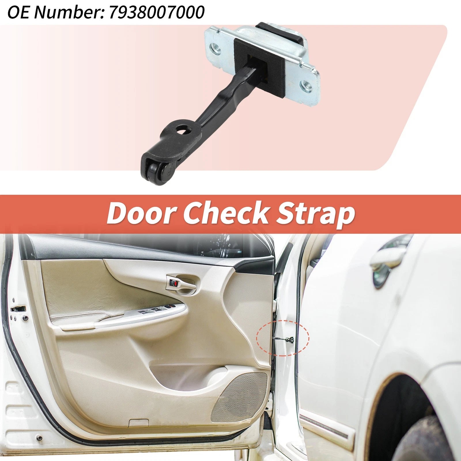 Front Left Door Check Strap for Kia Picanto (2004–2011) No.7938007000