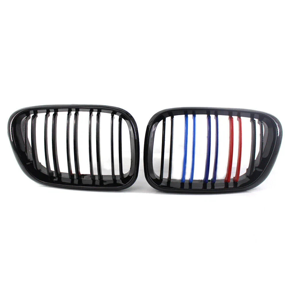 Gloss Black M-Color Dual Slat Kidney Grille for BMW X5 (2000–2003)
