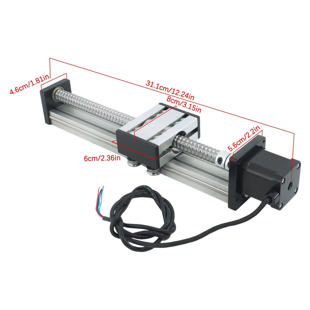 Linear Rail Guide with Ballscrew and NEMA 17 Stepper Motor for Various Models