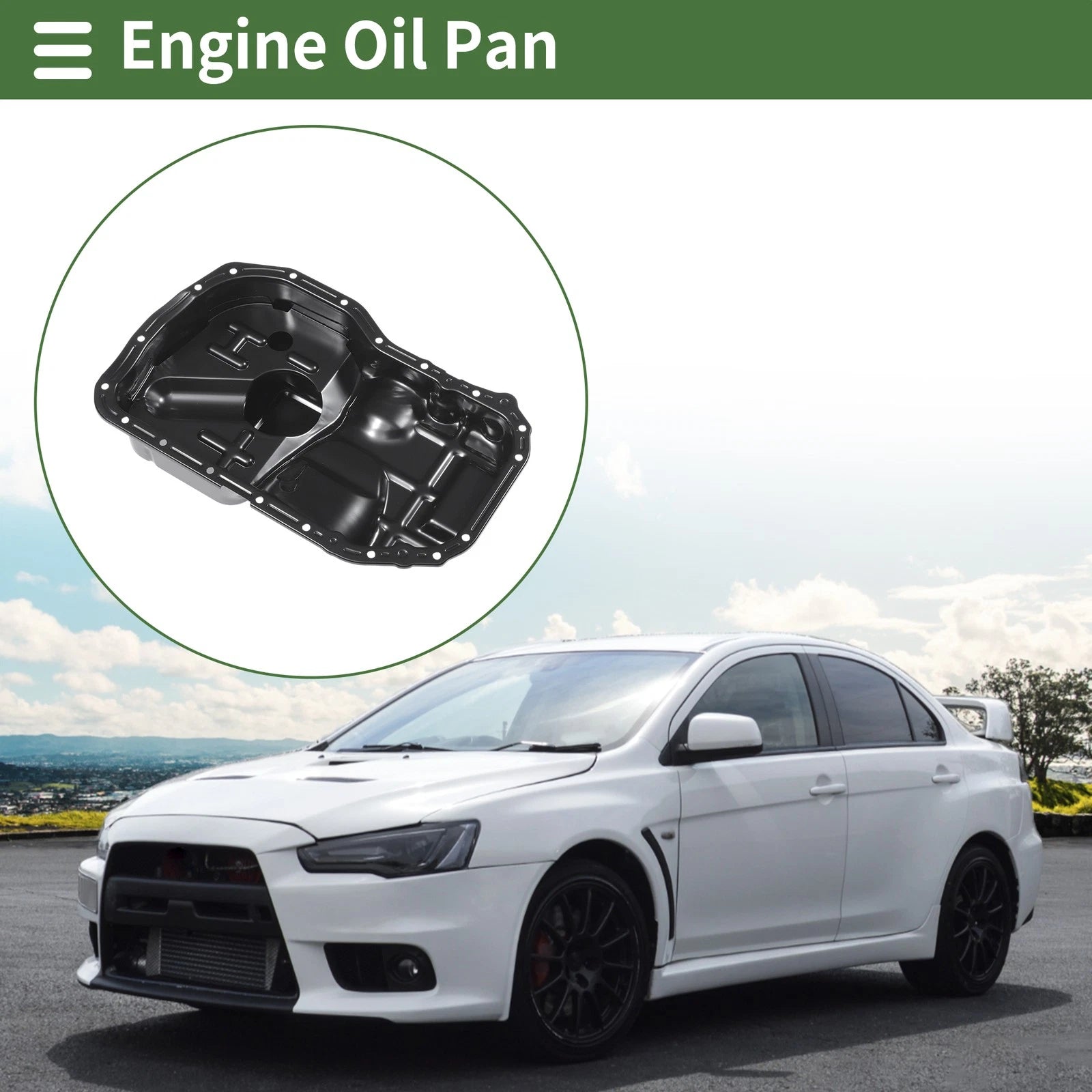 1 Pc Engine Oil Pan MD334300 for Mitsubishi Lancer VII (2003–2013) Iron Black