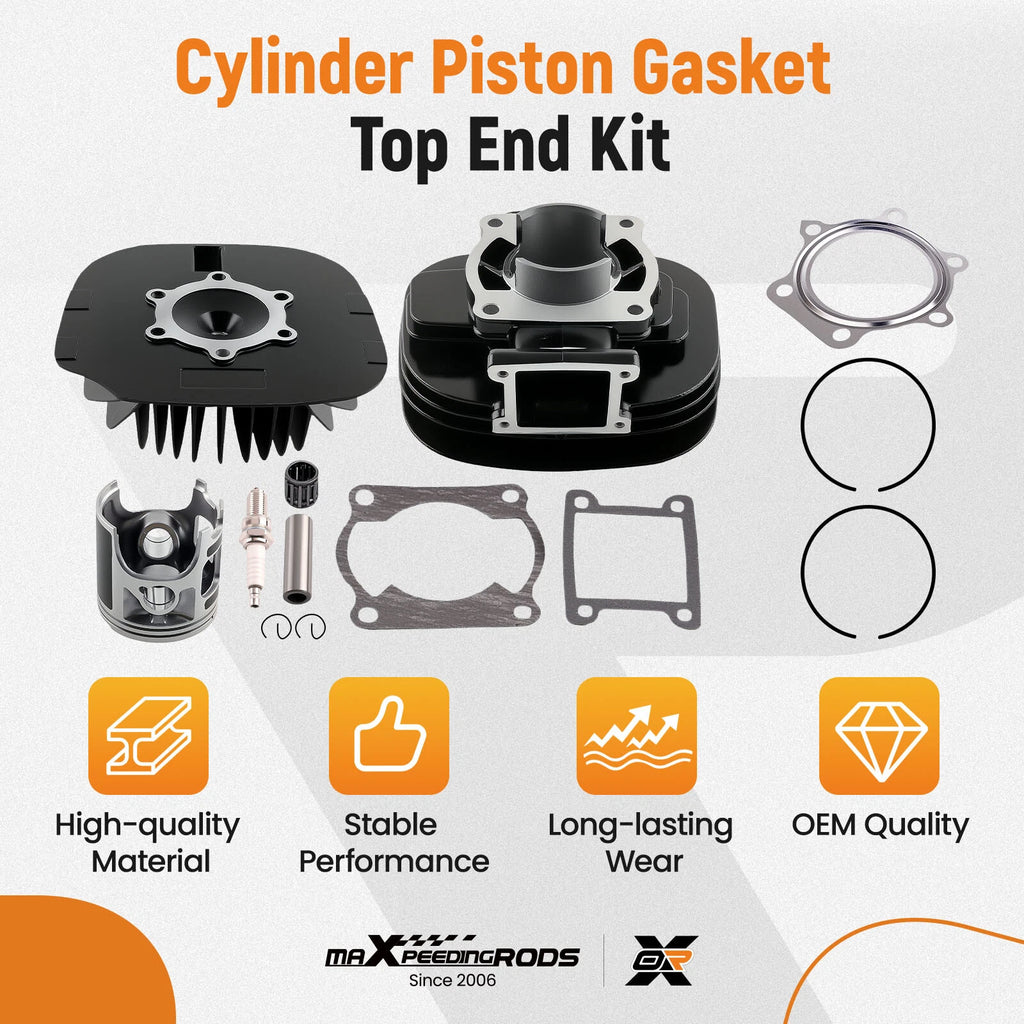 Top End Kit with Piston Rings & Gasket for Yamaha YFS200 Blaster (1988–2006)