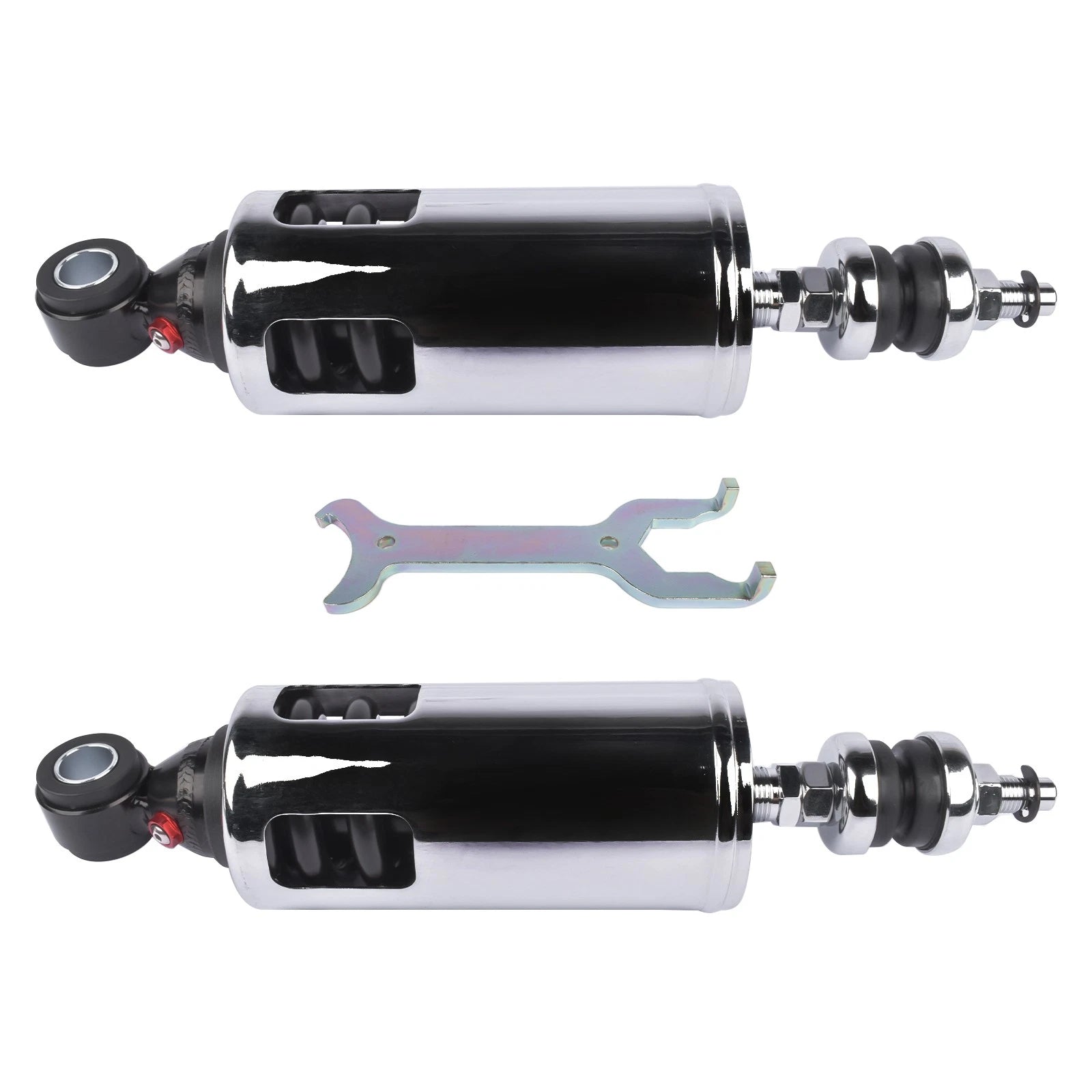 2X Adjustable Chrome Rear Suspension Shocks for Harley Softail (2000-2017)