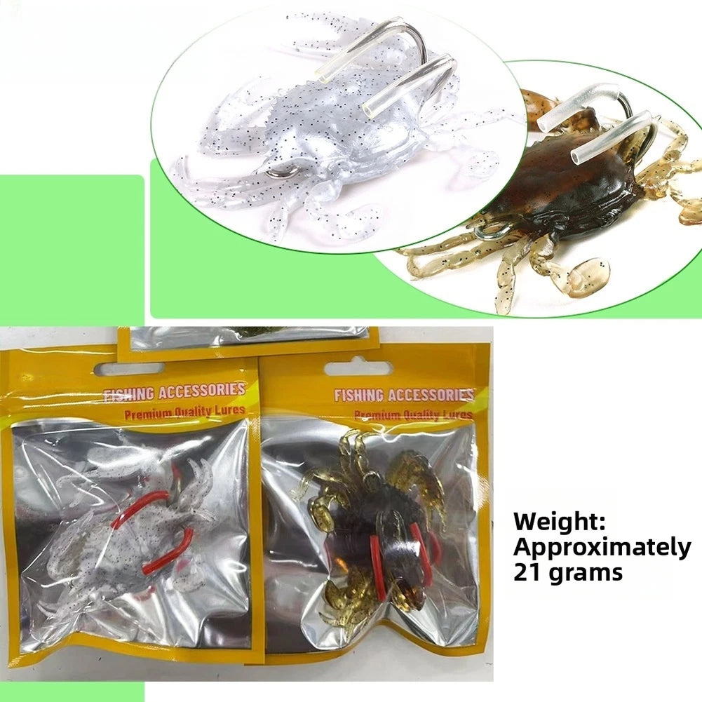 Silicone Crab Lure for Ice Fishing (30g, 19g, 10cm, 8cm) Vibrant Colors