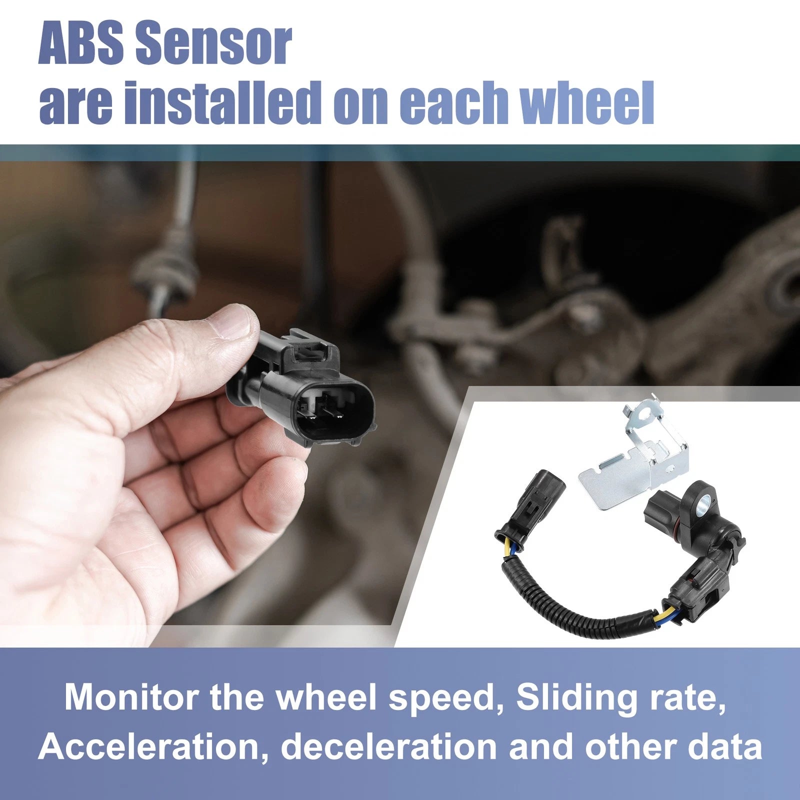 ABS Wheel Speed Sensor Set of 2 for Dodge Ram 1500 (1998–2005) 5014787AA