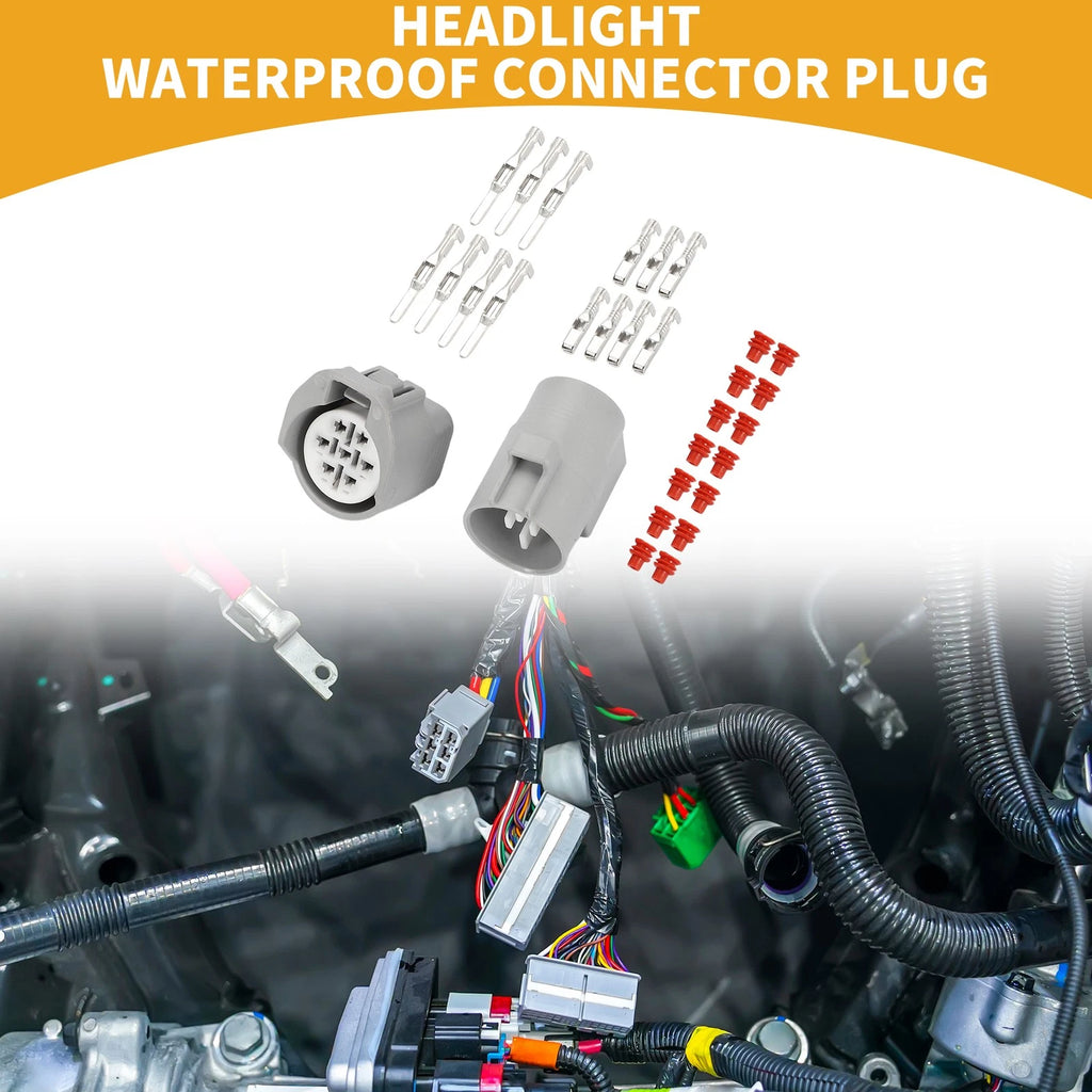 7 Pin Headlight Waterproof Connector Plug for Toyota Lexus (Set of 1)