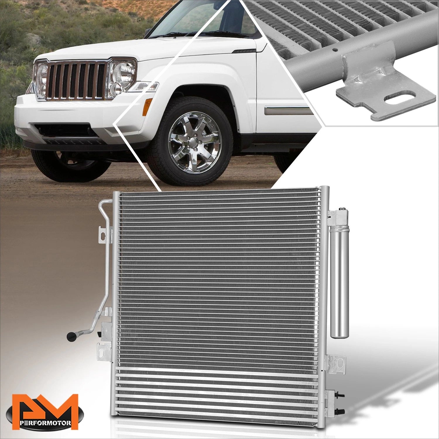 A/C Condenser for Jeep Liberty (2008–2012) OE Style Aluminum