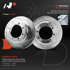 Set of 2 Rear Drilled Brake Rotors for Ford F-350 Super Duty (2005–2012)