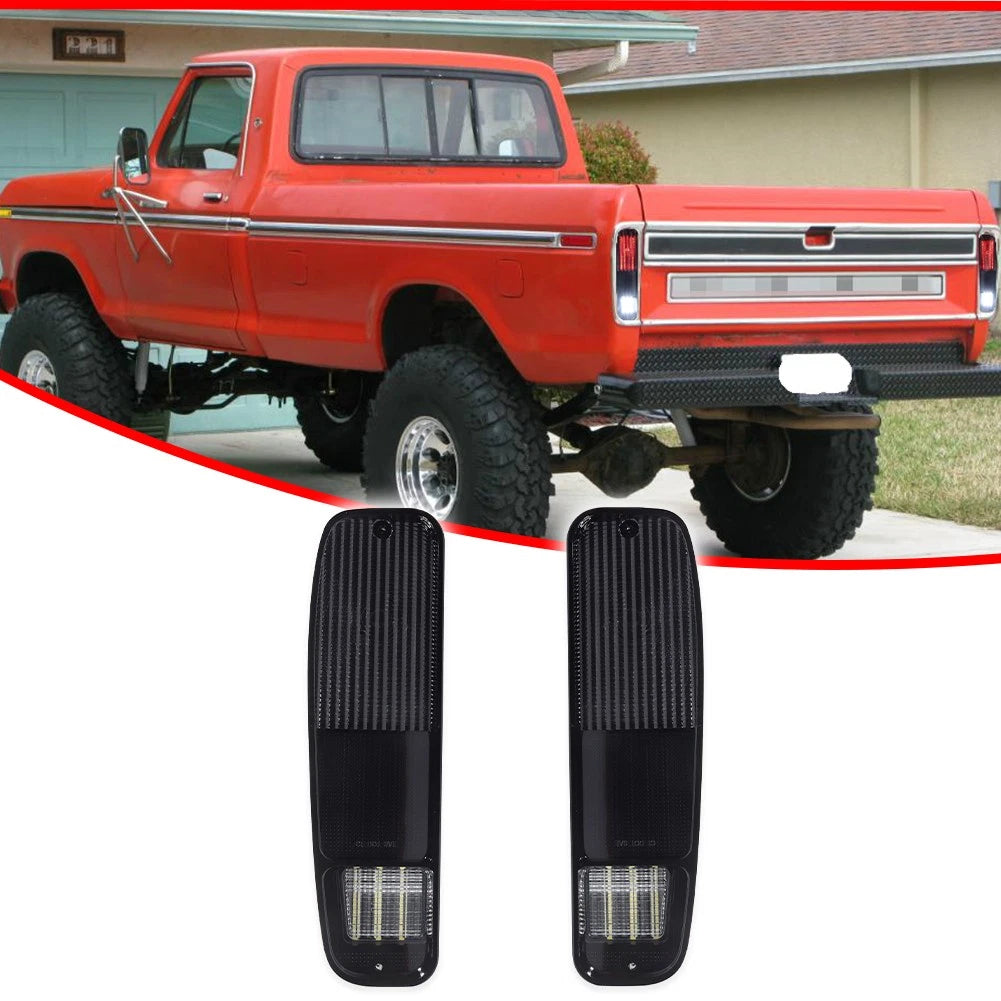 Smoked Red LED Tail Light Lamps for Ford E150 F150 250 350 Bronco (1974–1991)