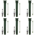 Set of 6 NGK G-Power Platinum Spark Plugs & Coil Boots for Avenger Journey 1500 V6 (2008–2014)