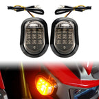 2X Flush Mount Turn Signal Amber 9 LED Indicator Light Universal