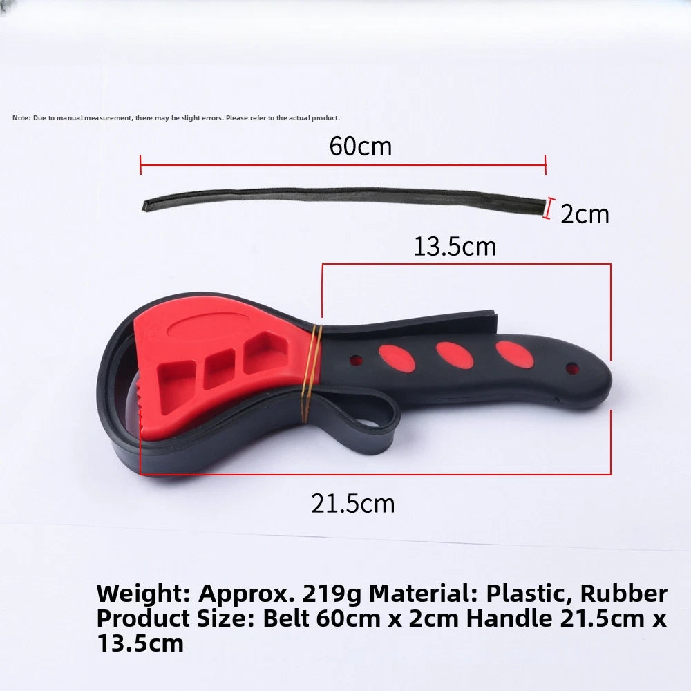 Adjustable Rubber Belt Wrench Multi Tool for Automotive Repair (6-8 Inch)
