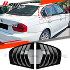 2x Side Window Louver Shutter Cover Black for BMW E90 3 Series (2005-2013)