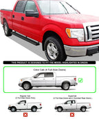 5-Inch Matte Black Running Boards for Ford F150 SuperCrew Cab (2009-2014)