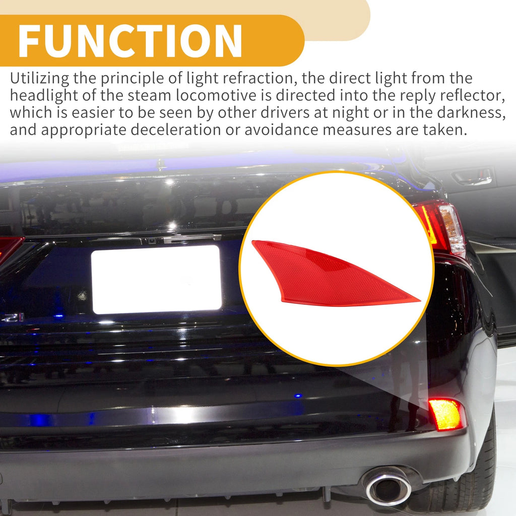 Rear Right Bumper Reflector No. 8191053051 for Lexus IS300 (2018–2021) Red