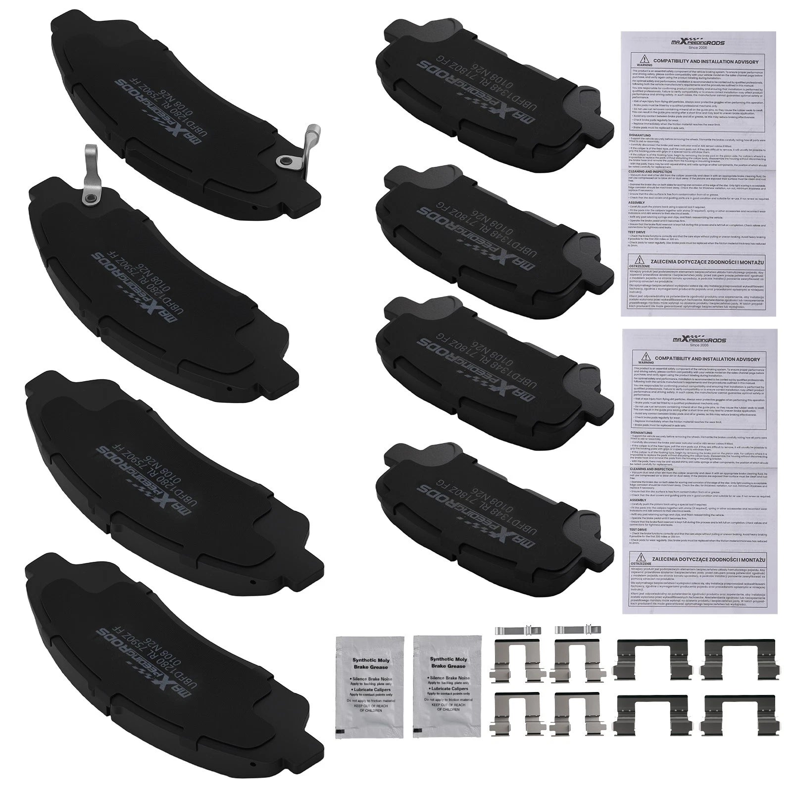 8x Brake Ceramic Pads Kit for Acura MDX (2007–2013), ZDX (2010–2013) D1280