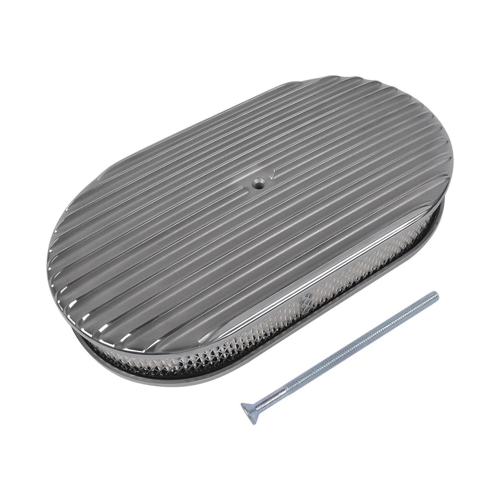 15" Oval Polished Aluminum Air Cleaner Filter for SBC BBC 350