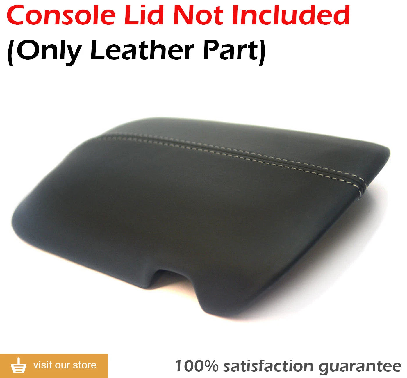Center Console Armrest Cover for Ford Mustang (2015–2019) Gray Stitch