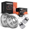 Set of 2 Rear Brake Rotors with Ceramic Pads & Calipers for BMW X5 X6 (2007–2013)
