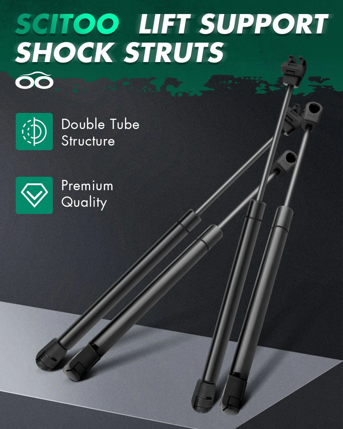2 Hood & 2 Trunk Lift Supports Gas Springs for Chrysler 300 (2005–2008)