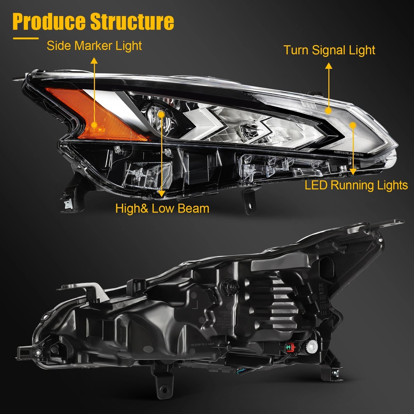 Right Side LED DRL Headlight for Nissan Altima (2019–2022)