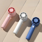 USB Rechargeable Handheld Fan with 3 Speeds for Desk Travel Outdoor