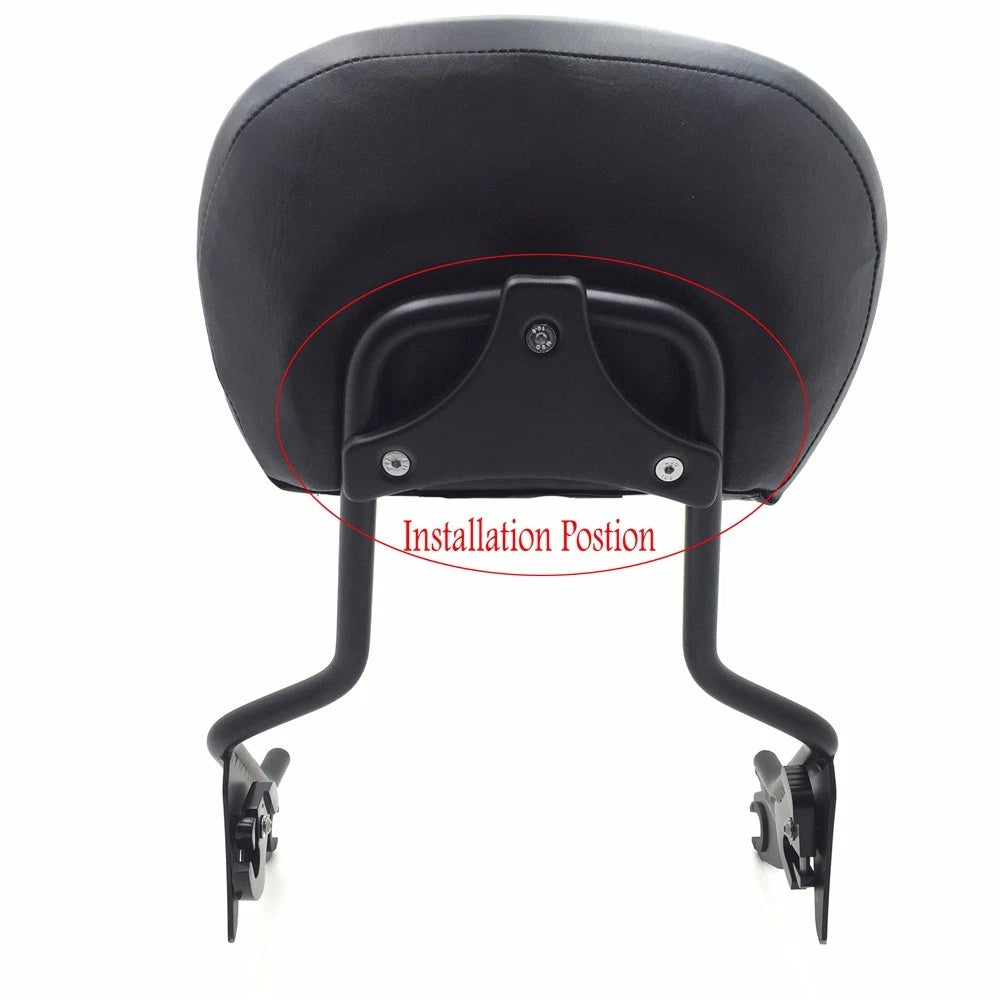 Sissy Bar Backrest Pad Mount Kit for Harley Touring (2009–2017) Black