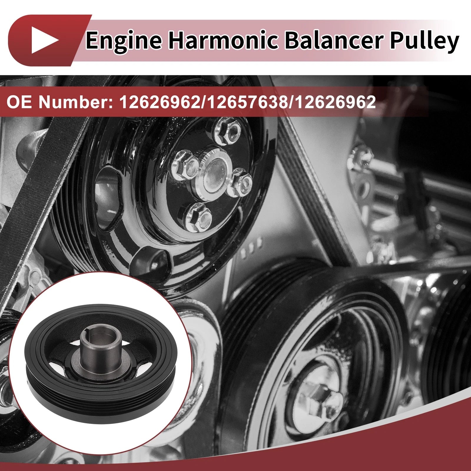 Engine Harmonic Balancer Crankshaft Pulley for GMC Terrain (2018–2020) No.12626962