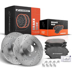 Front Drilled Brake Rotors & Ceramic Pads for Toyota RAV4 (2001-2005)