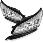 Headlight Assembly for Chevy Malibu (2013–2015) Chrome Housing Left+Right