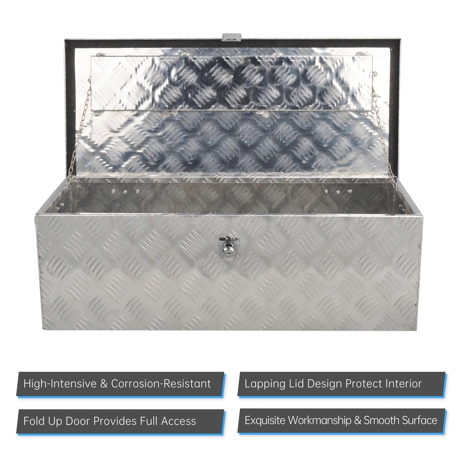 Chrome Aluminum Tool Box for Pickup Truck (30"X13"X10")