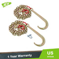 Set of 2 G80 Tow Chains with J Hook for Wrecker (5400 lbs)