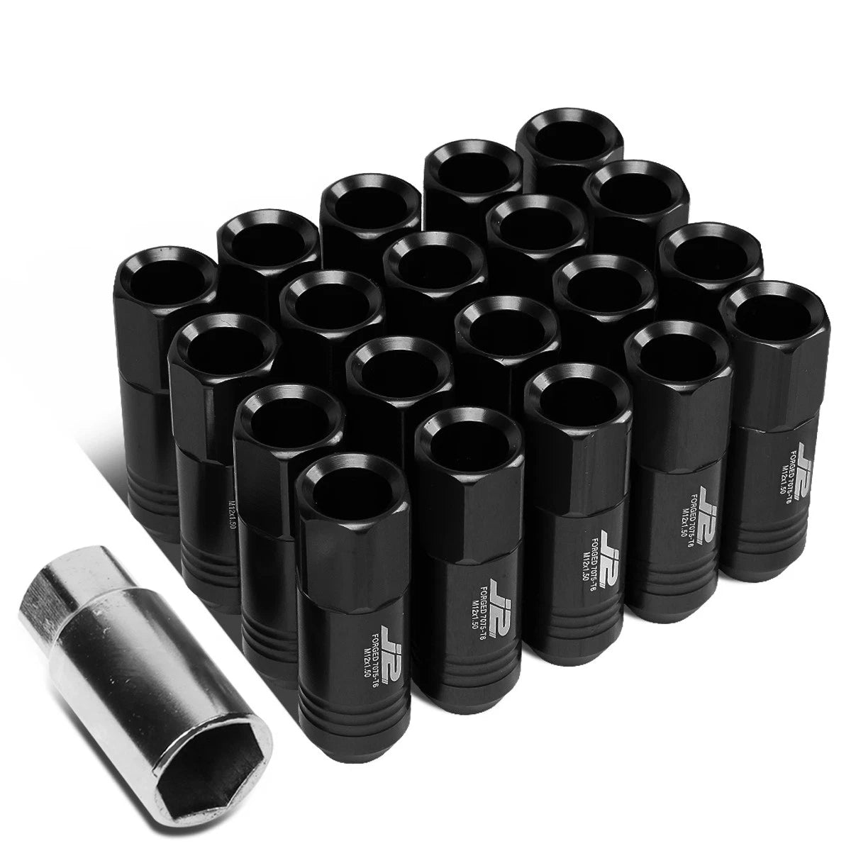 Set of 20 J2 7075 Forged Aluminum M12x1.5 Open-End Lug Nuts for Universal