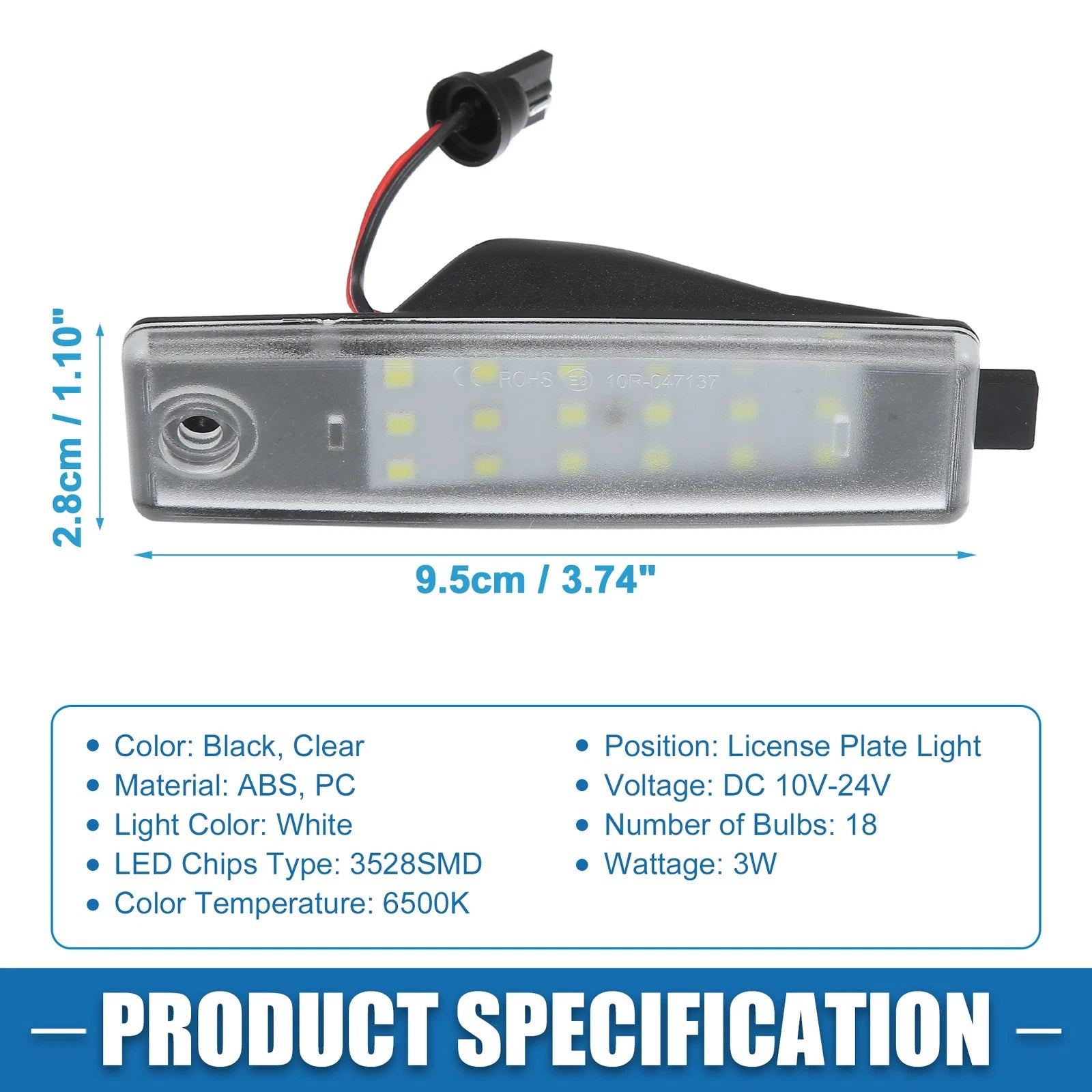2X White LED License Plate Light 8127348010 3528SMD for Toyota RAV4 (2010–2014)