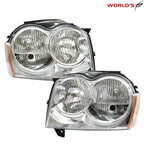 Set of 2 Headlight Assemblies for Jeep Grand Cherokee (2005–2007) Chrome