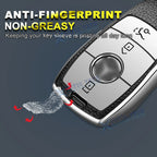 2Pcs Silver Blue TPU Smart Control Key Covers for Mercedes E S-Class (2010-2024)